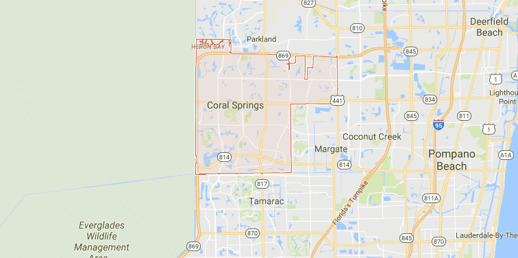 Coral Springs, FL Map