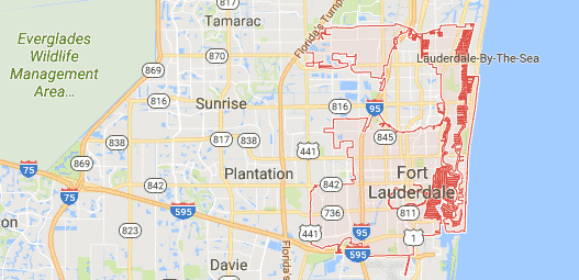 Fort Lauderdale, FL Map