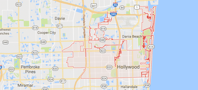 Hollywood, FL Map