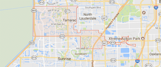 Tamarac, FL Map